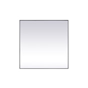 Elegant Lighting Eternity 48" W x 48" H Transitional Square Framed Bathroom Wall Mirror Black