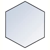Elegant Lighting Decker 38" W x 32" H Contemporary Geometric Framed Bathroom Wall Mirror Black