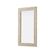 Elegant Lighting Marlowe 24"W x 42"H Rectangular Flat Medium Density Fiberboard (MDF) Framed Accent Mirror Linen White