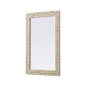 Elegant Lighting Marlowe 27"W x 42"H Rectangular Flat Medium Density Fiberboard (MDF) Framed Accent Mirror Linen White