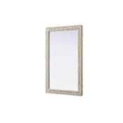 Elegant Lighting Marlowe 35"W x 55"H Rectangular Flat Medium Density Fiberboard (MDF) Framed Accent Mirror Linen White