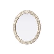 Elegant Lighting Marlowe 36" Diameter Circular Flat Medium Density Fiberboard (MDF) Framed Accent Mirror Linen White