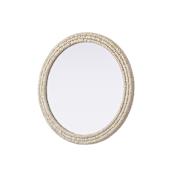 Elegant Lighting Marlowe 42" Diameter Circular Flat Medium Density Fiberboard (MDF) Framed Accent Mirror Linen White