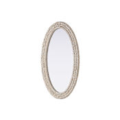 Elegant Lighting Marlowe 24"W x 42"H Oval Flat Medium Density Fiberboard (MDF) Framed Accent Mirror Linen White