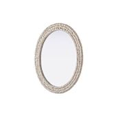 Elegant Lighting Marlowe 30"W x 36"H Oval Flat Medium Density Fiberboard (MDF) Framed Accent Mirror Linen White