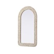 Elegant Lighting Marlowe 24"W x 42"H Arched Flat Medium Density Fiberboard (MDF) Framed Accent Mirror Linen White