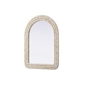 Elegant Lighting Marlowe 27"W x 36"H Arched Flat Medium Density Fiberboard (MDF) Framed Accent Mirror Linen White