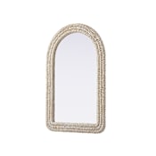 Elegant Lighting Marlowe 27"W x 42"H Arched Flat Medium Density Fiberboard (MDF) Framed Accent Mirror Linen White
