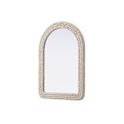 Elegant Lighting Marlowe 30"W x 42"H Arched Flat Medium Density Fiberboard (MDF) Framed Accent Mirror Linen White