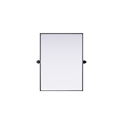 Elegant Lighting Amoura 24"W x 32"H Rectangular Flat Iron Framed Accent Mirror Black