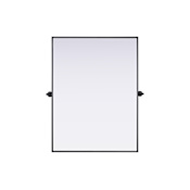 Elegant Lighting Amoura 40"W x 30"H Rectangular Flat Iron Framed Accent Mirror Black