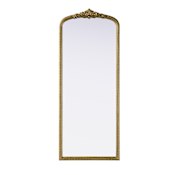 Elegant Lighting Naomi 24"W x 60"H Rectangular Flat Resin Framed Accent Mirror Antique Brass