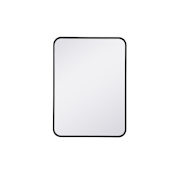 Elegant Lighting Formiae 22" W x 30" H Contemporary Rectangular Framed Bathroom Wall Mirror Black