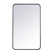 Elegant Lighting Formiae 22" W x 36" H Contemporary Rectangular Framed Bathroom Wall Mirror Black