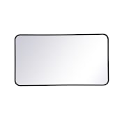 Elegant Lighting Evermore 40" W x 22" H Contemporary Rectangular Framed Bathroom Wall Mirror Black