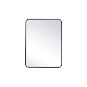 Elegant Lighting Evermore 24" W x 32" H Contemporary Rectangular Framed Bathroom Wall Mirror Black