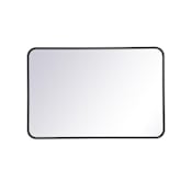 Elegant Lighting Formiae 24" W x 36" H Contemporary Rectangular Framed Bathroom Wall Mirror Black