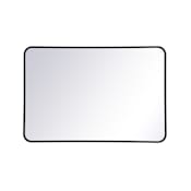 Elegant Lighting Evermore 40" W x 27" H Contemporary Rectangular Framed Bathroom Wall Mirror Black