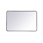 Elegant Lighting Formiae 42" W x 28" H Contemporary Rectangular Framed Bathroom Wall Mirror Black