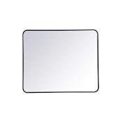 Elegant Lighting Evermore 36" W x 30" H Contemporary Rectangular Framed Bathroom Wall Mirror Black