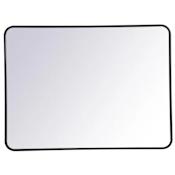 Elegant Lighting Formiae 30" W x 40" H Contemporary Rectangular Framed Bathroom Wall Mirror Black