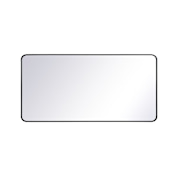 Elegant Lighting Formiae 30" W x 60" H Rectangular Metal Framed Accent Mirror Black