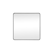 Elegant Lighting Evermore 42" W x 42" H Transitional Square Framed Bathroom Wall Mirror Black