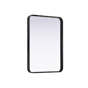 Elegant Lighting Remy 22"W x 30"H Rectangular Flat Medium Density Fiberboard (MDF) Framed Accent Mirror Black