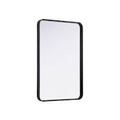 Elegant Lighting Remy 24"W x 36"H Rectangular Flat Medium Density Fiberboard (MDF) Framed Accent Mirror Black