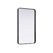 Elegant Lighting Remy 24"W x 40"H Rectangular Flat Medium Density Fiberboard (MDF) Framed Accent Mirror Black
