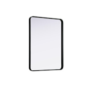 Elegant Lighting Remy 27"W x 36"H Rectangular Flat Medium Density Fiberboard (MDF) Framed Accent Mirror Black
