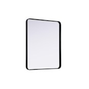 Elegant Lighting Remy 30"W x 36"H Rectangular Flat Medium Density Fiberboard (MDF) Framed Accent Mirror Black