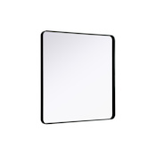 Elegant Lighting Remy 42" Square Flat Medium Density Fiberboard (MDF) Framed Accent Mirror Black