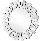 Elegant Lighting Modern 39-3/8" Diameter Circular Framed Accent Mirror Clear