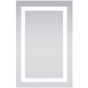 Elegant Lighting Nova 20" W x 30" H Modern Rectangular Steel Frameless Bathroom Wall Mirror with LED Lighting N/A