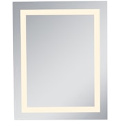 Elegant Lighting Nova 24" W x 30" H Modern Rectangular Steel Frameless Bathroom Wall Mirror with LED Lighting N/A
