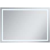 Elegant Lighting Alaric 60" W x 42" H Modern Rectangular Aluminum Frameless Bathroom Wall Mirror with LED Lighting Silver