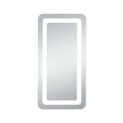 Elegant Lighting Genesis 18" W x 36" H Transitional Rectangular Frameless Bathroom Wall Mirror with LED Lighting Glossy White