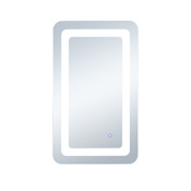 Elegant Lighting Genesis 27" W x 30" H Transitional Rectangular Frameless Bathroom Wall Mirror with LED Lighting Glossy White