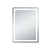 Elegant Lighting Genesis 27" W x 36" H Transitional Rectangular Frameless Bathroom Wall Mirror with LED Lighting Glossy White