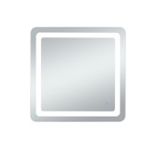 Elegant Lighting Genesis 30" W x 30" H Transitional Square Frameless Bathroom Wall Mirror with LED Lighting Glossy White