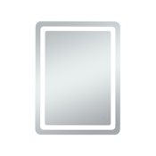 Elegant Lighting Genesis 30" W x 40" H Transitional Rectangular Frameless Bathroom Wall Mirror with LED Lighting Glossy White