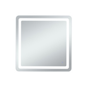 Elegant Lighting Genesis 36" W x 36" H Transitional Square Frameless Bathroom Wall Mirror with LED Lighting Glossy White