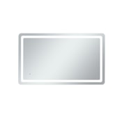 Elegant Lighting Genesis 60" W x 36" H Transitional Rectangular Frameless Bathroom Wall Mirror with LED Lighting Glossy White