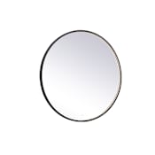 Elegant Lighting Pier 39" Diameter Modern Circular Aluminum Framed Bathroom Wall Mirror with LED Lighting Black