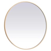 Elegant Lighting Pier 48" Diameter Modern Circular Aluminum Framed Bathroom Wall Mirror with LED Lighting Brass