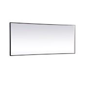 Elegant Lighting Pier 72" W x 30" H Modern Rectangular Aluminum Framed Bathroom Wall Mirror with LED Lighting Black