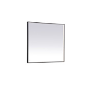 Elegant Lighting Pier 40" W x 36" H Modern Rectangular Aluminum Framed Bathroom Wall Mirror with LED Lighting Black