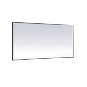 Elegant Lighting Pier 72" W x 36" H Modern Rectangular Aluminum Framed Bathroom Wall Mirror with LED Lighting Black