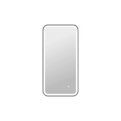 Elegant Lighting Harmoni 20"W x 40"H Rectangular Flat Aluminum and Iron Framed Wall Mounted Bathroom Mirror with Lighting Black